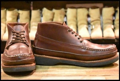 【8E 美品】RUSSELLMOCCASIN ラッセルモカシン スポーティングクレーチャッカ トリプルバンプ ブラウンクロムエクセル ブーツ HOPESMORE