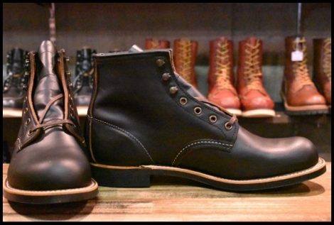 【9.5D 箱付 未使用 24年】レッドウィング 3345 ブラックスミス 黒 プレーリー プレーントゥ レースアップ ブーツ redwing HOPESMORE