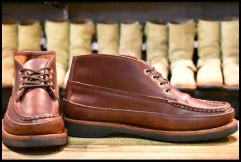 【9.5E 良品】RUSSELL MOCCASIN ラッセルモカシン スポーティングクレーチャッカ バーガンディ 短靴 ブーツ HOPESMORE