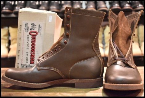 【9.5EE 箱付 DEAD 60’S】OUTDOORSMAN アウトドアーズマン ビンテージワークブーツ ブラウン サービスシューズ ブーツ HOPESMORE