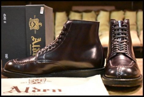 【5.5D 箱付 美品】ALDEN オールデン 4540H タンカーブーツ ＃8 バーガンディ コードバン ガムソール 編み上げ レースアップ HOPESMORE