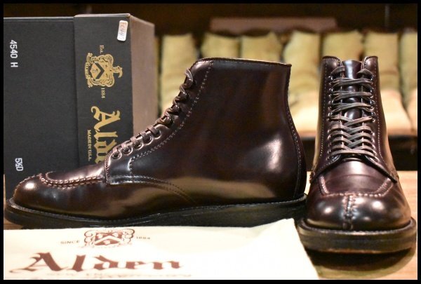 【5.5D 箱付 美品】ALDEN オールデン 4540H タンカーブーツ ＃8 バーガンディ コードバン ガムソール 編み上げ レースアップ HOPESMORE