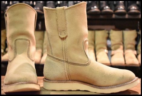 【7E 良品 10年】レッドウィング 8168 スエード ペコス ホーソーン アビレーン ラフアウト ベージュ ブーツ redwing pecos HOPESMORE