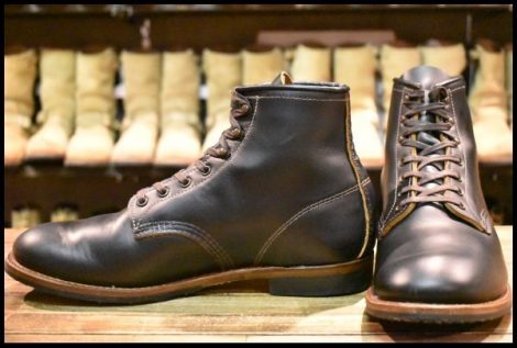【9.5D 良品 23年】レッドウィング 9060 ベックマン ブラッククローンダイク 黒 茶芯 フラットボックス 編み上げ ブーツ redwing HOPESMORE
