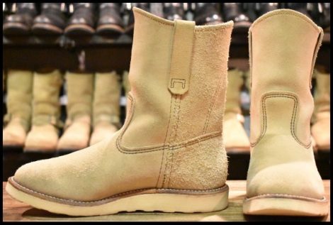 【7E 良品 10年】レッドウィング 8168 スエード ペコス ホーソーン アビレーン ラフアウト ベージュ ブーツ redwing pecos HOPESMORE