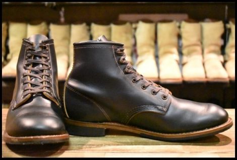 【9.5D 良品 23年】レッドウィング 9060 ベックマン ブラッククローンダイク 黒 茶芯 フラットボックス 編み上げ ブーツ redwing HOPESMORE