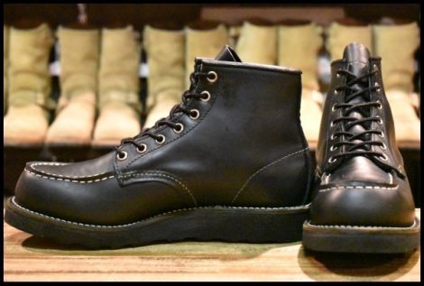 【8D 美品 06年】レッドウイング 8137 アイリッシュセッター 黒 ブラッククローム モックトゥ レースアップ ブーツ redwing HOPESMORE