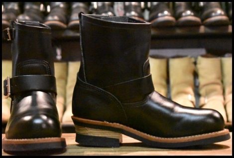【5.5D 美品 17年】レッドウィング 2976 ショート エンジニア 黒 ブラッククローム スチールトゥ ブーツ redwing HOPESMORE