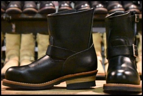 【5.5D 美品 17年】レッドウィング 2976 ショート エンジニア 黒 ブラッククローム スチールトゥ ブーツ redwing HOPESMORE