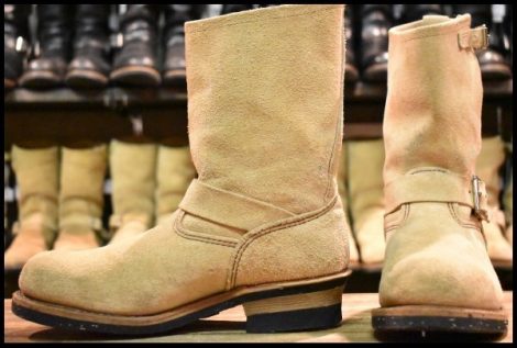 【8D 良品 08年】レッドウィング 8268 スエード エンジニア ホーソーンアビレーンラフアウト スチールトゥ ブーツ redwing HOPESMORE