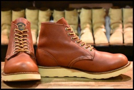 【8.5D 箱付 良品 半円犬タグ 98年】レッドウィング 8166 アイリッシュセッター 赤茶 オロラセット プレーントゥ ブーツ redwing HOPESMORE