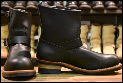 【10D 箱付 未使用 13年】レッドウィング 2976 ショート エンジニア 黒 ブラック クローム スチールトゥ ブーツ redwing HOPESMORE
