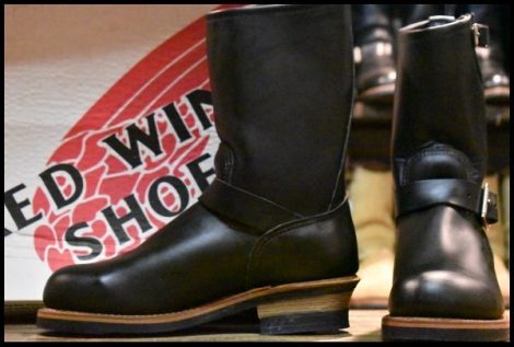 【7D DEAD PT99プリント 旧シルエット 03年】レッドウィング 2268 エンジニア 黒 ブラック スチールトゥ ブーツ redwing HOPESMORE