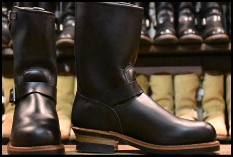 【7D DEAD PT99プリント 旧シルエット 03年】レッドウィング 2268 エンジニア 黒 ブラック スチールトゥ ブーツ redwing HOPESMORE