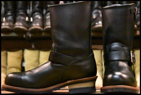 【7.5D 美品 14年】レッドウィング 2268 エンジニア 黒 ブラッククローム スチールトゥ ブーツ redwing HOPESMORE