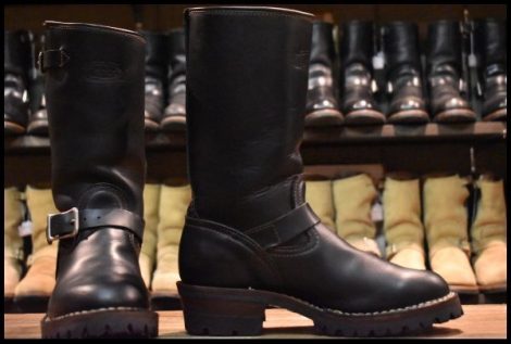 【7.5D 箱付 美品 14年】WESCO ウエスコ カスタムボス ブラックタイ 黒 ビブラム100シングル エンジニア ブーツ BOSS HOPESMORE