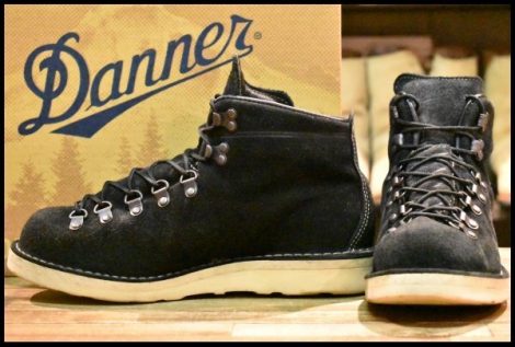 【8EE 箱付 良品 白タグ】Danner ダナー マウンテンライト 30910X ブラック スエード 編み上げ レースアップ ブーツ HOPESMORE