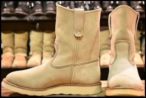 【7E 美品 10年】レッドウィング 8168 スエード ペコス ホーソーン アビレーン ラフアウト ベージュ ブーツ redwing pecos HOPESMORE