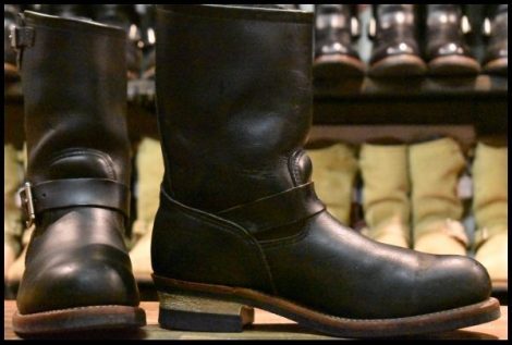 【10D 良品 13年】レッドウィング 2268 エンジニア 黒 ブラッククローム スチールトゥ プルオン ブーツ redwing HOPESMORE