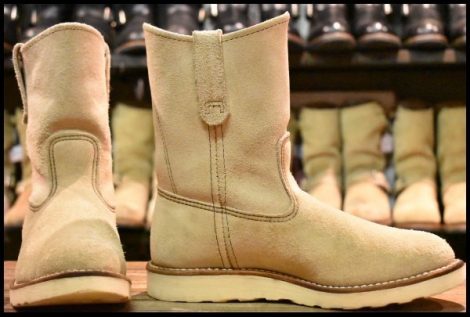 【7E 美品 10年】レッドウィング 8168 スエード ペコス ホーソーン アビレーン ラフアウト ベージュ ブーツ redwing pecos HOPESMORE