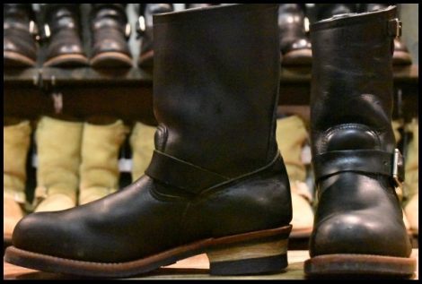 【10D 良品 13年】レッドウィング 2268 エンジニア 黒 ブラッククローム スチールトゥ プルオン ブーツ redwing HOPESMORE