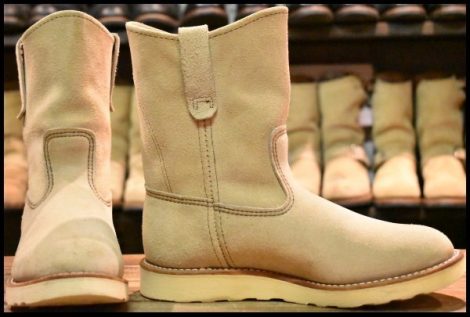 【7E 美品 10年】レッドウィング 8168 スエード ペコス ホーソーン アビレーン ラフアウト ベージュ ブーツ redwing pecos HOPESMORE