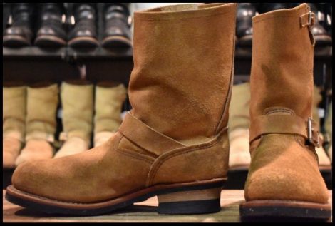 【9D 良品 08年】レッドウィング 8178 スエード エンジニア 茶 ミュールスキナー ブラウン スチールトゥ ブーツ redwing HOPESMORE