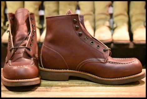 【7.5D 箱付 未使用 12年】レッドウィング 213 赤茶 ブラウン OXBLOOD オックスブラッド モック レースアップ ブーツ redwing HOPESMORE