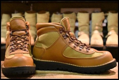 【7.5EE 美品 白タグ】Danner ダナー フェザーライト 20915X 茶 カーキ ゴアテックス GORE-TEX 編み上げ レースアップ ブーツ HOPESMORE