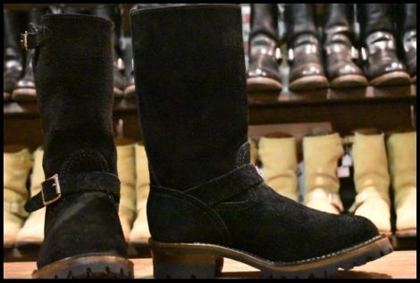 【8.5D 箱付 美品 23年】WESCO ウエスコ カスタムボス ブラックラフアウト 黒スエード ビブラム100 エンジニア ブーツ BOSS HOPESMORE
