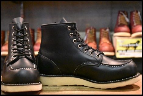 【7E 美品 13年】レッドウィング 8179 アイリッシュセッター 黒 ブラッククローム モックトゥ 編み上げ ブーツ redwing HOPESMORE