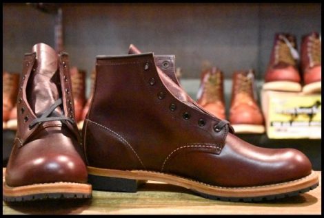 【8.5D 箱付 未使用 15年】レッドウィング 9011 ベックマン ブラックチェリー フェザーストーン プレーントゥ ブーツ redwing HOPESMORE