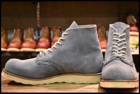 【8D 良品 11年】レッドウィング 8144 スエード アイリッシュセッター スレートブルー 青 プレーントゥ ブーツ redwing HOPESMORE