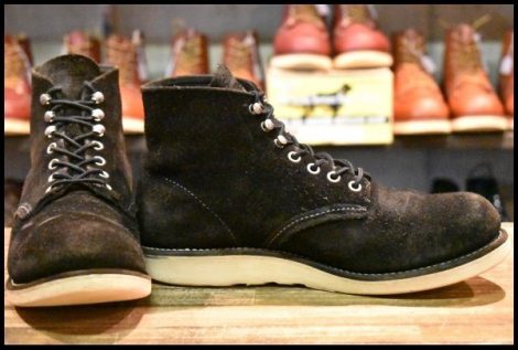 【7.5D 中古 11年】レッドウィング 8174 黒スエード アイリッシュセッター ブラック ラフアウト プレーントゥ ブーツ redwing HOPESMORE
