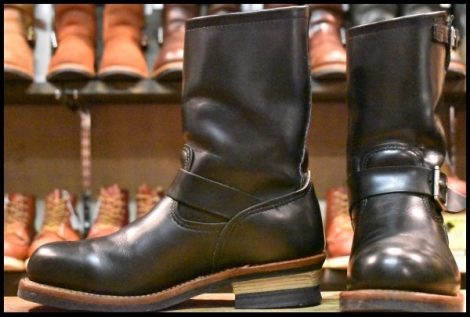 【8D 良品 12年】レッドウィング 2268 エンジニア 黒 ブラッククローム スチールトゥ ブーツ redwing HOPESMORE