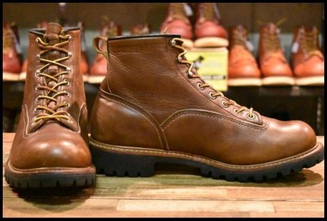 【9D 良品 12年】レッドウィング 2936 ビブラム ラインマン ブラウン ラグソール LTT 編み上げ レースアップ ブーツ redwing HOPESMORE