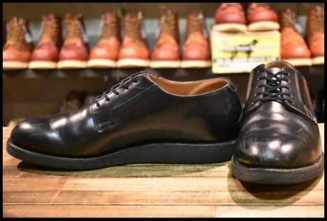 【11D 良品 11年】レッドウィング 101 ポストマン シューズ 黒 ブラック シャパラル 編み上げ 短靴 ブーツ redwing HOPESMORE
