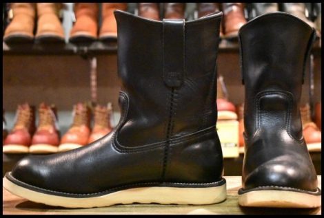 【8E 良品 10年】レッドウィング 8169 ペコス 黒 ブラッククローム プルオン クッションソール ブーツ redwing pecos HOPESMORE