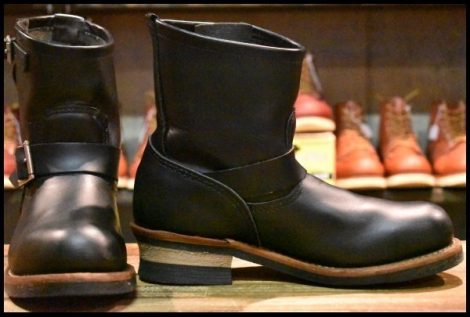 【8D 良品 09年】レッドウィング 2976 ショート エンジニア 黒 ブラッククローム スチールトゥ ブーツ redwing HOPESMORE