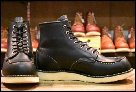 【8E 良品 13年】レッドウィング 8179 アイリッシュセッター 黒 ブラッククローム モックトゥ 編み上げ ブーツ redwing HOPESMORE