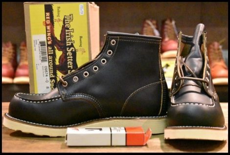 【8E 箱付 未使用 15年】レッドウィング 9874 クローンダイク アイリッシュセッター モックトゥ ブラック 黒 ブーツ redwing HOPESMORE