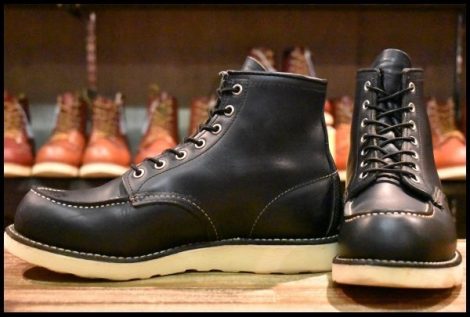 【8E 良品 13年】レッドウィング 8179 アイリッシュセッター 黒 ブラッククローム モックトゥ 編み上げ ブーツ redwing HOPESMORE