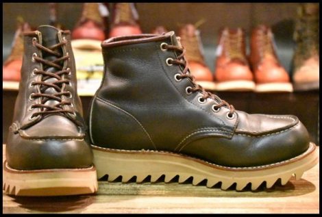 【7E 良品 犬タグ カスタム】レッドウィング 8180 アイリッシュセッター 緑 カンガタン グリーン レースアップ ブーツ redwing HOPESMORE