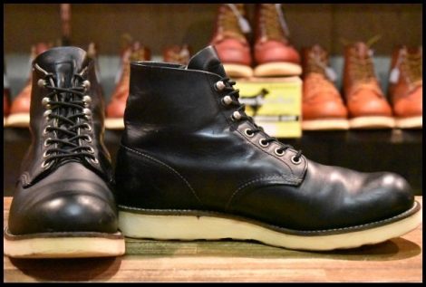 【9D 良品 09年】レッドウィング 8165 アイリッシュセッター 黒 ブラッククローム プレーントゥ 編み上げ ブーツ redwing HOPESMORE