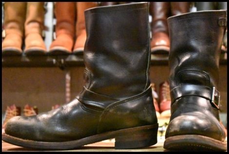 【11D 中古 13年 カスタム】レッドウィング 2268 エンジニア 黒 ブラッククローム スチールトゥ プルオン ブーツ redwing HOPESMORE