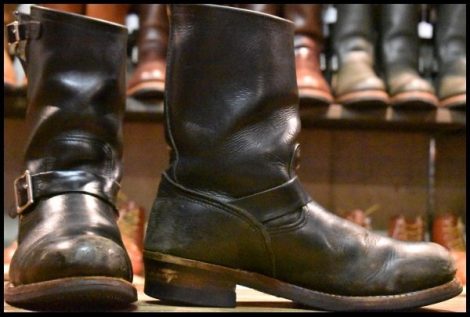 【11D 中古 13年 カスタム】レッドウィング 2268 エンジニア 黒 ブラッククローム スチールトゥ プルオン ブーツ redwing HOPESMORE