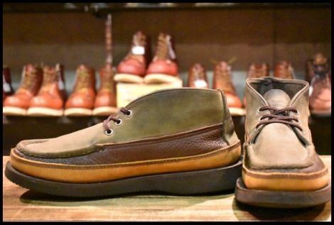 【9E 良品】RUSSELL MOCCASIN ラッセルモカシン スポーティングクレーチャッカ ダブルモカシン マルチ 3トーン 短靴 ブーツ HOPESMORE