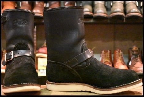 【10E 良品 14年】WESCO ウエスコ カスタムボス ブラック×ブラックラフアウト 黒スエード ビブラム1010 ブーツ BOSS HOPESMORE