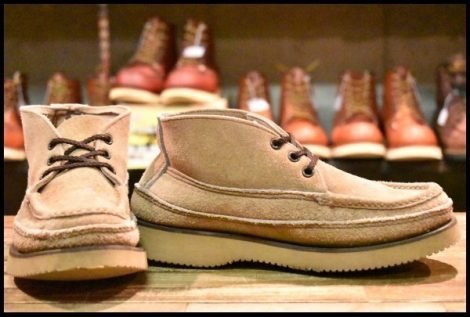 【5EE 良品】RUSSELL MOCCASIN ラッセルモカシン スポーティングクレーチャッカ ダブルモカシン ララミースエード 短靴 ブーツ HOPESMORE