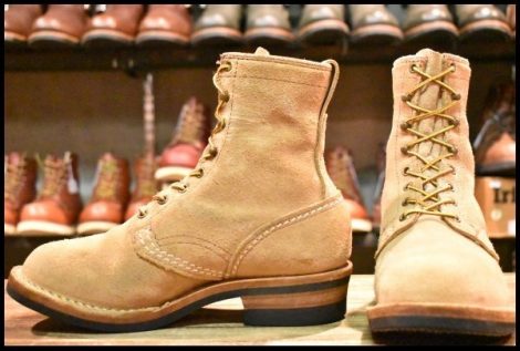 【7EE 良品 16年】WESCO ウエスコ カスタムジョブマスター バーラップ ラフアウト ビブラム430シングル 編み上げ ブーツ HOPESMORE